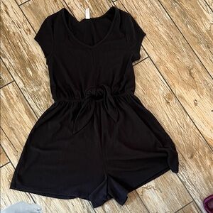 Black Short Sleeve Romper